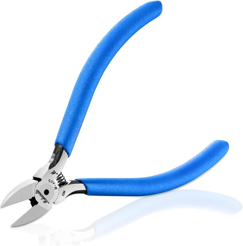 mshandto Wire Cutters, 5" Flush Cutters for Electronic Component, CR-V Side Cutters for Crafting, Ultra-Sharp Diagonal Cutters, Flush Cut Pliers for Jewelry Making, Plastic, Soft Copper Wire - Image 1